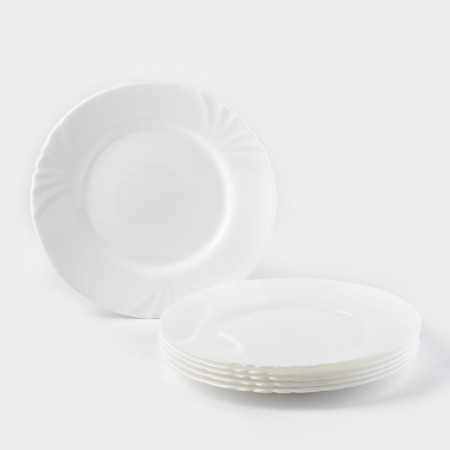 Desser plate of glass scream "Cadix", 19.5 cm, white color-1
