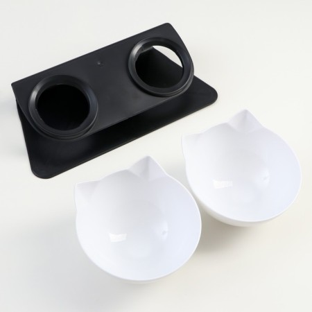 Plastic bowls on a black stand 27.5 x 14 x 15 cm white-4