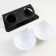 Plastic bowls on a black stand 27.5 x 14 x 15 cm white