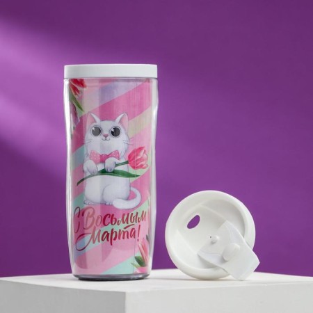 Thermal engine with the insert "March 8", 350 ml, retains the heat of 2 hours-2