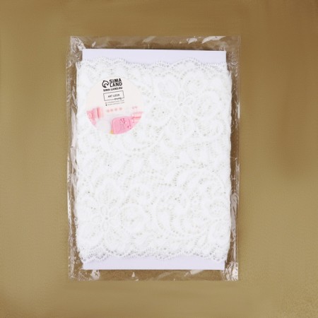 Lace elastic fabric, 180 mm × 2.7 ± 0.5 m, white color-3