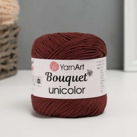 Yarn "Bouquet Unicolor" 100% cotton 200m/100g (3209 brown)