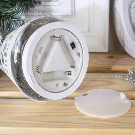 LED figure "Christmas tree with deer" 13 × 31 × 13 cm, plastic, AAX3 batteries (not in the kit), glow warm white-4