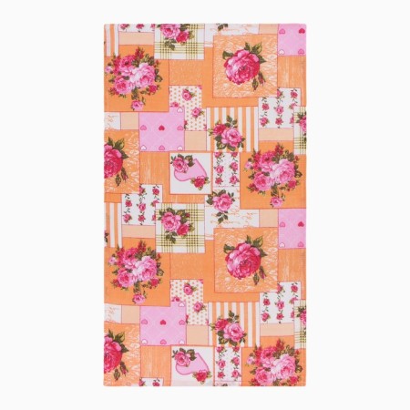 Towel 35x60 cm, patchwork, orange, waffle, 120 g/m2, cotton 100%-1