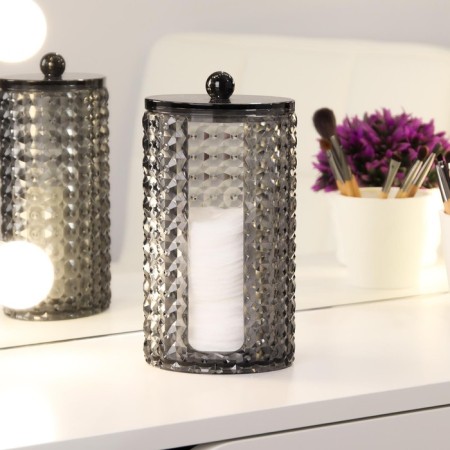 Organizer for storing cotton pads "Black Secret", with a lid, 18 × 10 × 7.5 cm, black color-2
