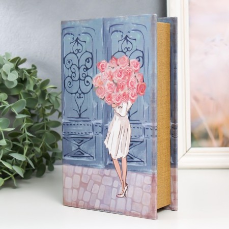 Safe Brush Tree leatherette "Girl with a bouquet" 21x13x5 cm-1