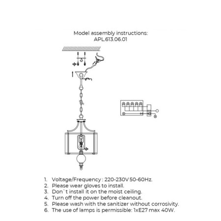 Suspended lamp KORIN E27 60W-9