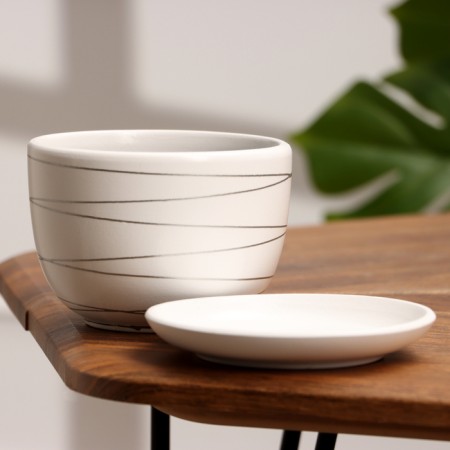 Flower pot "Magnolia" white, 0.5 l-1