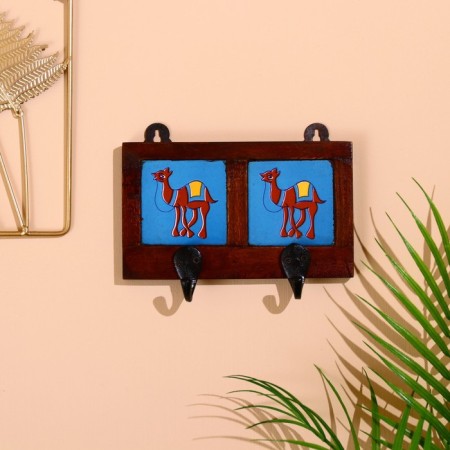 Hanger "camels" wood, 12*4*10cm, 2 hook mix-3