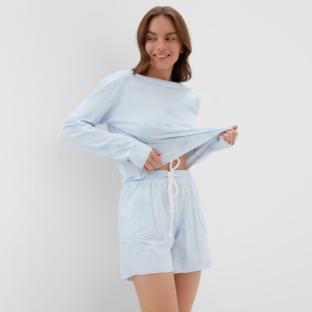 Women's costume (longshit and shorts) KAFTAN p. 52-54, blue-9
