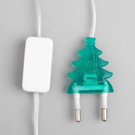 Garland “thread” 5 m with nozzles “ice”, IP20, transparent thread, 20 LED, glow of multi (RG/RB), flashing, 220 V-5