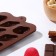 Form for chocolate of the “shells”, silicone, 22 × 10.5 × 1 cm, 15 cells (2.7 × 3.4 cm), brown color