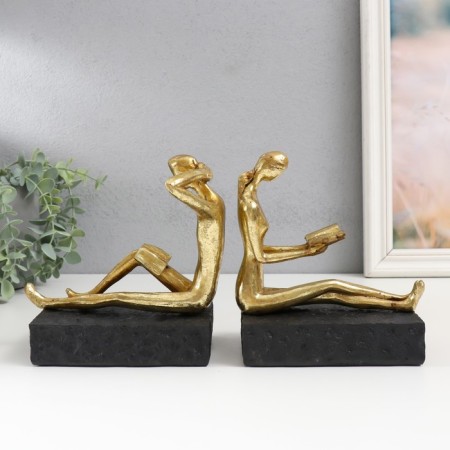 Book holders "Reading time" set 2 pcs gold 17x14x9.2 cm-3