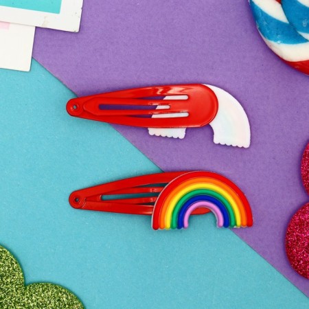 Invisible hair "Abel" (set 2 pcs) Rainbow, 5 cm-1