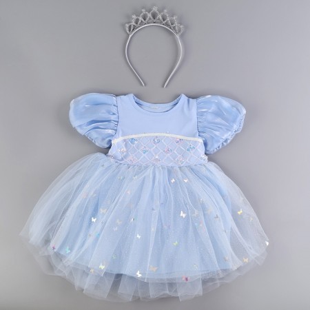 Carnival set "Stylish Princess": rim, blue dress, height 110 cm-4