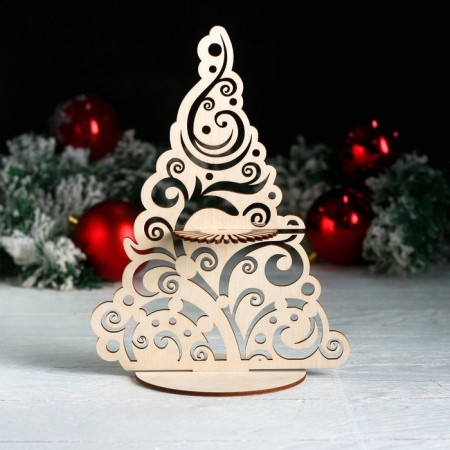 Napkin "Christmas tree with lace", 24.5 × 18 × 0.3 cm