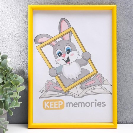 Photo frame plastic L-4 21x30 cm yellow (plastic screen)