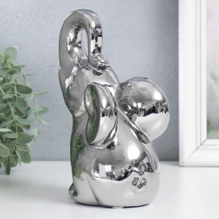 Souvenir ceramics "Elephant" silver 20x12x9 cm-1