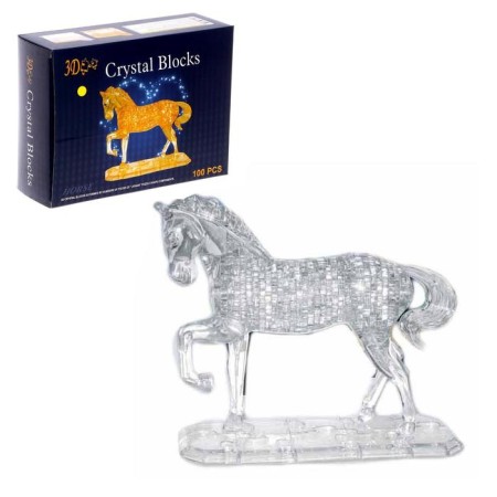 Puzzle 3D crystalline, "horse" on a stand, 100 details, color mix