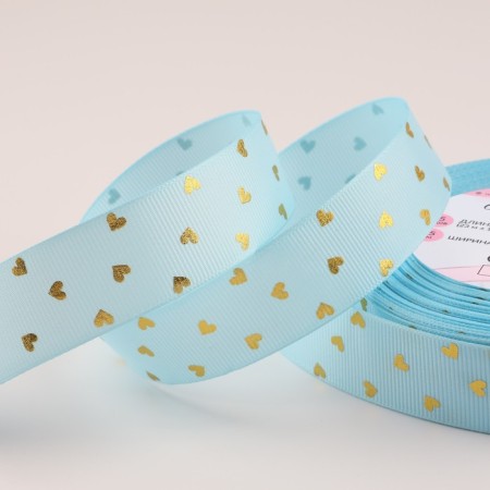 Republic tape with embossing "hearts", 25 mm, 23 ± 1 m, blue color No. 011