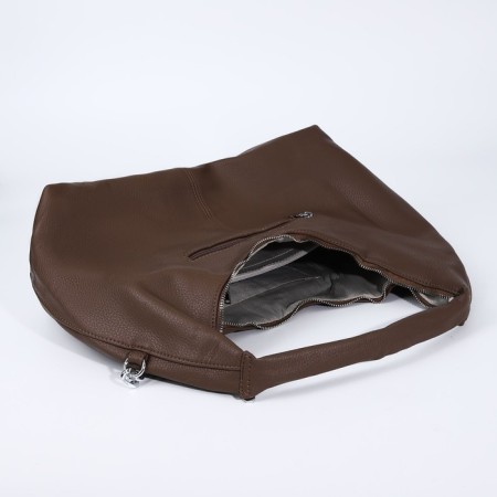 Load bag with lightning, external pocket, brown color-6
