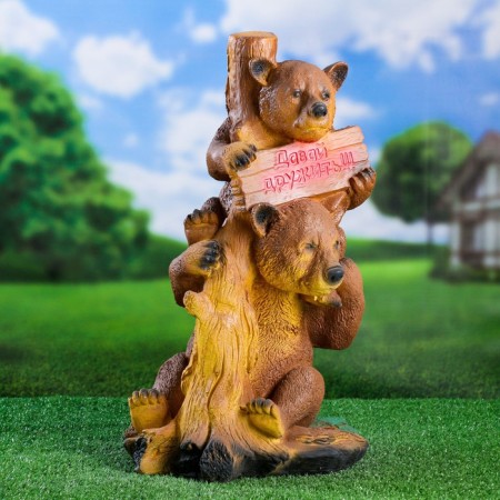 Garden figure "Bears Come friends" 30x27x55cm-3