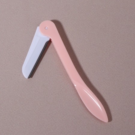 A razor for eyebrow correction, with interchangeable razors - 4 pcs, white/pink color-3