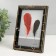 Photo frame plastic 10x15 cm "Black marble with a gold frame" 12x17 cm