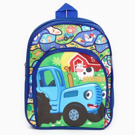 Baby backpack with pockets, Blue Tractor, 23*19*6cm-1