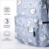 School backpack from textiles on a zipper, 3 pockets, pencil case, blue color