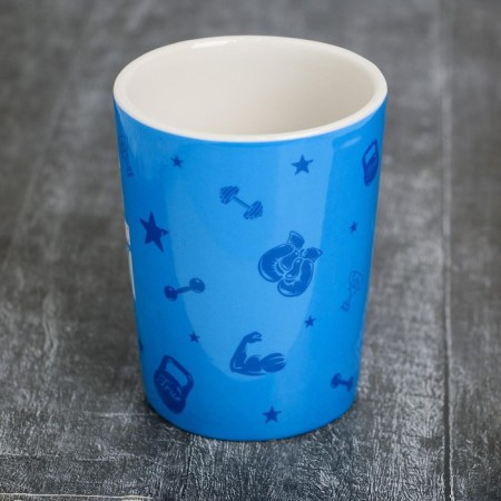 Ceramic mug "The strongest", 400 ml, blue color-2