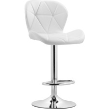 Baric stool Trio metal/eco -leather, chrome/white 48x52x86 cm