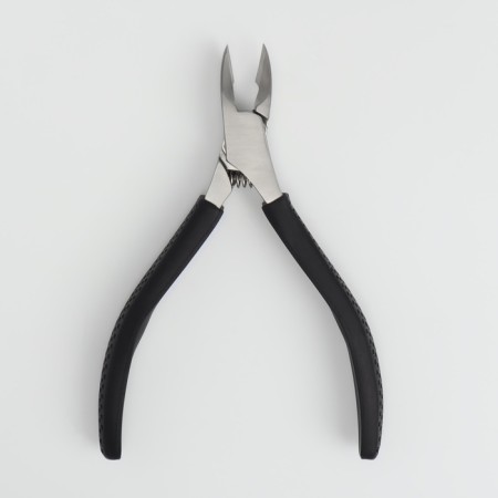 Pigitan nippers, hidden spring, rubberized pen, 11 cm, blade length - 12 mm, silver/black color-3