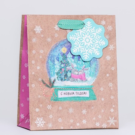 Package Gift Craft "New Year's Shar" 18 x 22.3 x 10 cm