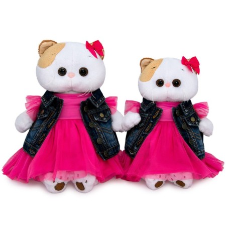 Soft toy "Li-Lee in jeans vest and pink dress", 24 cm-6