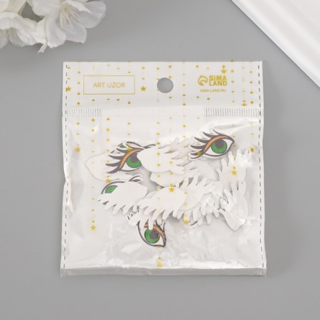 Decor for creativity tree "Green Eyes" set of 20 pcs 2.4x1.5 cm-3