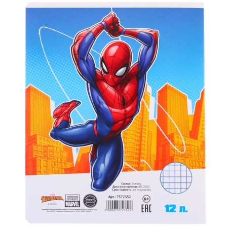 A set of notebooks 10 pieces, 12 sheets, in a cage, cover coated cardboard, spider-man-11