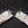 Hanging earrings with rhinestones "Waterfall" a large square, white color in silver, 10 cm