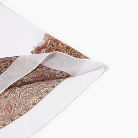 Female textile scarf, white/beige, rr 50*160-1