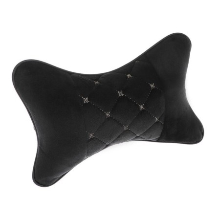 A car bone pillow, on the headrest, 27 × 17 cm, velor, black with a line-1
