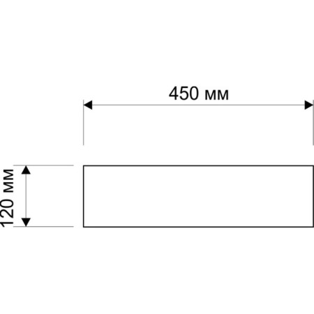 Glass domino shelf, 12x45 cm, matte-1