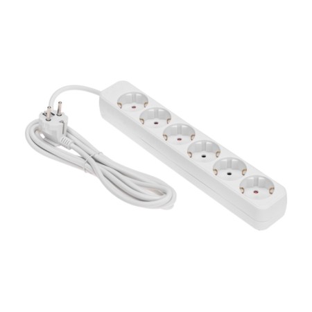 Extension cord Standard 6 nests, 3m, 3x1.0mm², s/h, white rexant-1