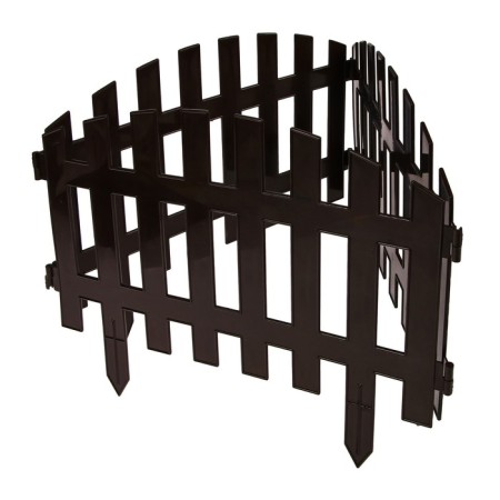 Decorative fence, 35 × 210 cm, 5 sections, plastic, brown, RENESSANS, GREENGO-8