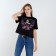 T -shirt shortened "queen" villain, black color