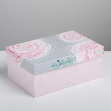 Gift rectangular, packaging, “flowers”, 28 x 18.5 x 11.5 cm