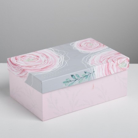Gift rectangular, packaging, “flowers”, 28 x 18.5 x 11.5 cm