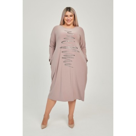 Women's dress, size 60, cappuccino color-2