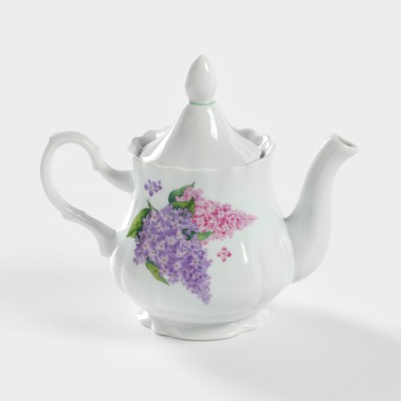 Lilac kettle, 800 ml, white color-1