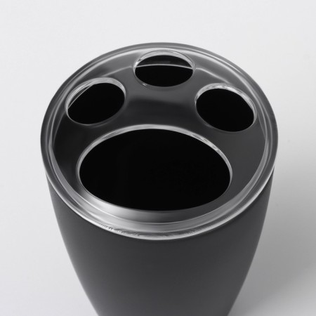 Set for the bathroom “Standard”, 4 items: soap dispenser, soap dish, 2 cups, 24 × 8 × 17 cm, black color is black-6