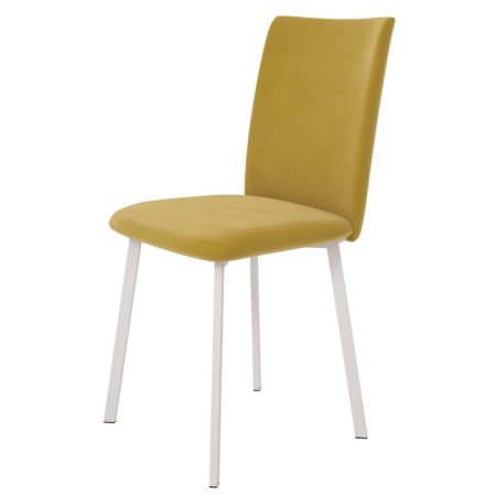 Stool "Flex", 440 × 520 × 895 mm, velor, white muar / mustard color